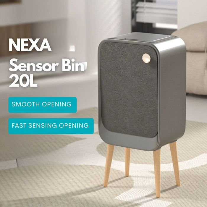 20L Nexa Sensor Bin Wooden Legs Grey
