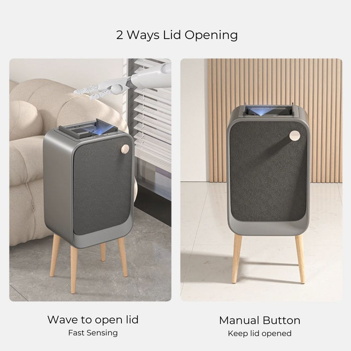 20L Nexa Sensor Bin Wooden Legs Grey