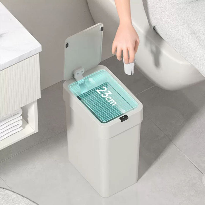 Nino Plastic Sensor Trash Bin Rectangle Grey (2 Sizes)