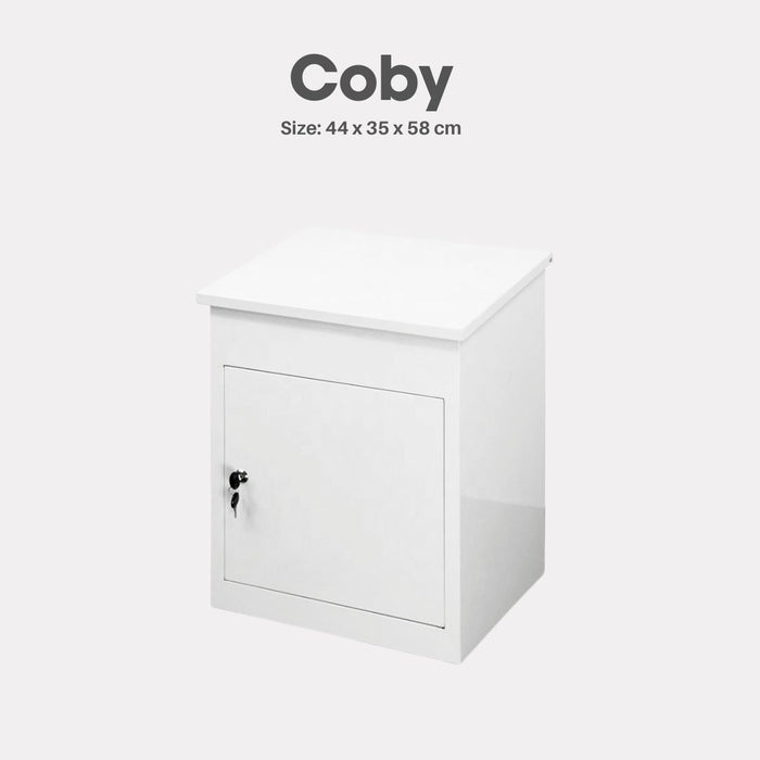 Coby Low Outdoor Lockable Parcel Drop Box CP02 White