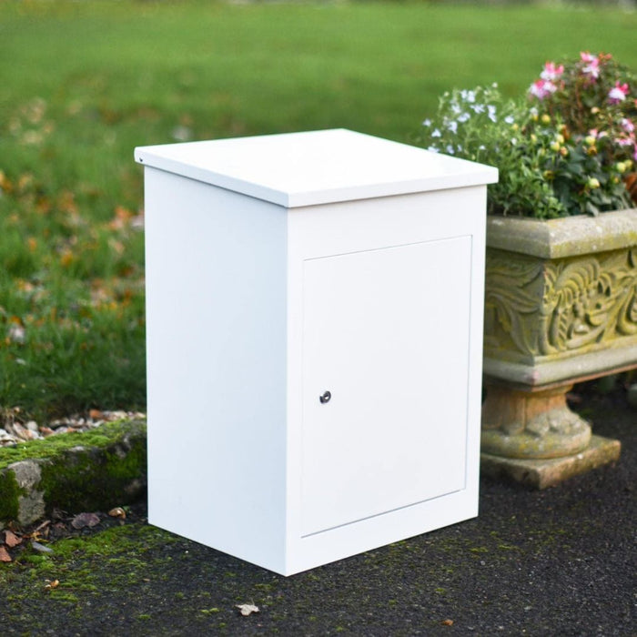 Coby Low Outdoor Lockable Parcel Drop Box CP02 White