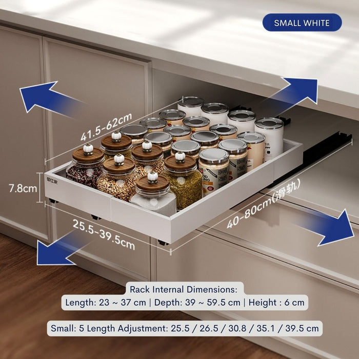 Pull It! Extendable Kitchen Cabinet Organiser Drawer White