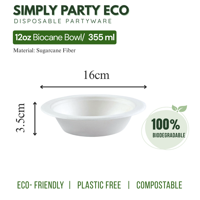 Simply Party Disposable Sugarcane Fiber Partyware 100% Biodegradable |  Eco Friendly