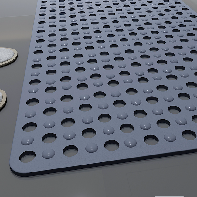 Suction Non-Slip Bath Mat Grey
