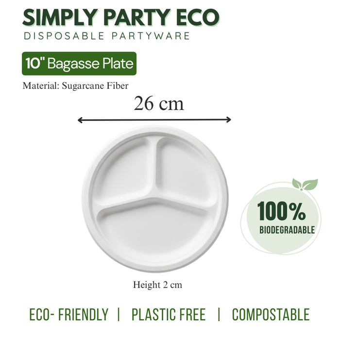 Simply Party Disposable Sugarcane Fiber Partyware 100% Biodegradable |  Eco Friendly