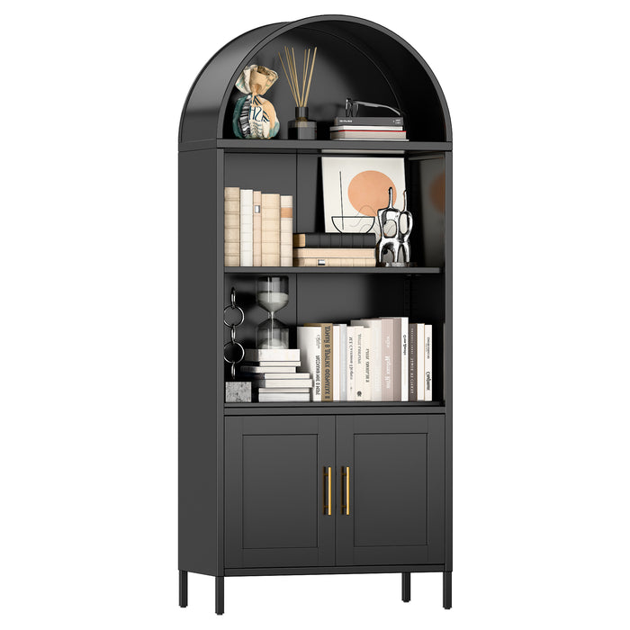 Arcadia Display Cabinet Black  3 Tier + 2 Door GM-02 (Free Delivery)