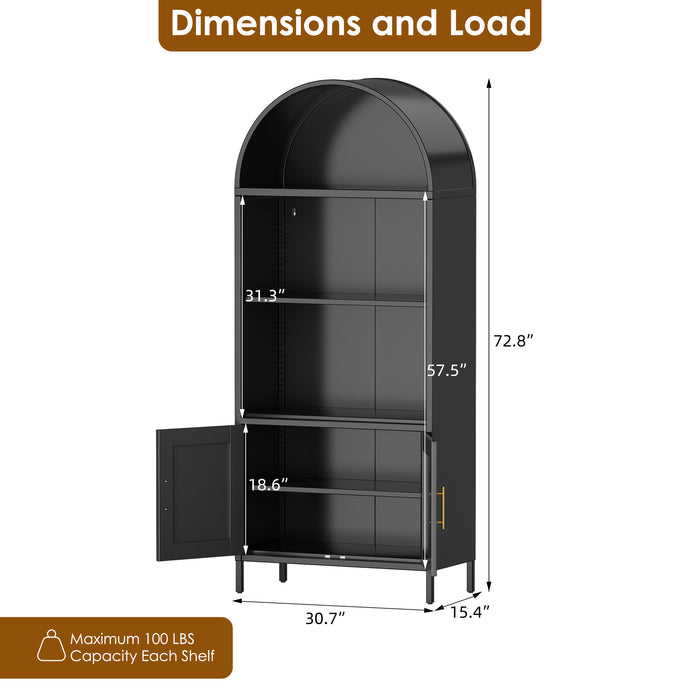 Arcadia Display Cabinet Black  3 Tier + 2 Door GM-02 (Free Delivery)