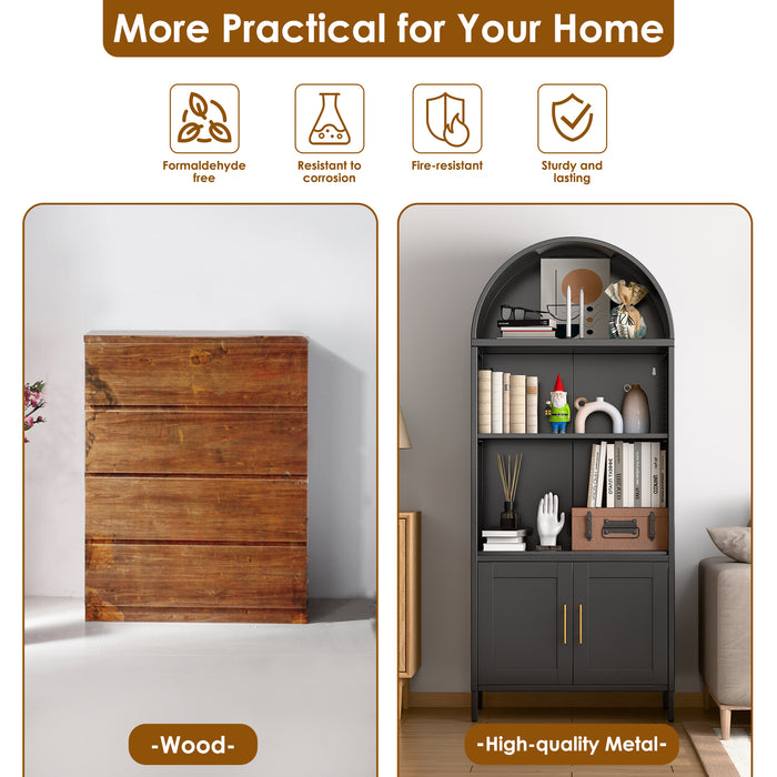 Arcadia Display Cabinet Black  3 Tier + 2 Door GM-02 (Free Delivery)