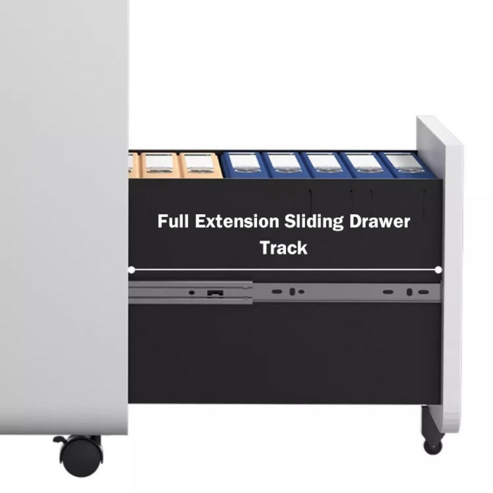 Filex 3 Drawer Mobile Pedestal Cabinet Round Corner with wheels White