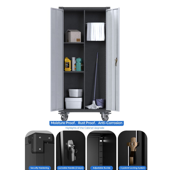 SteelMax Tall Multipurpose Storage Cabinet with wheels