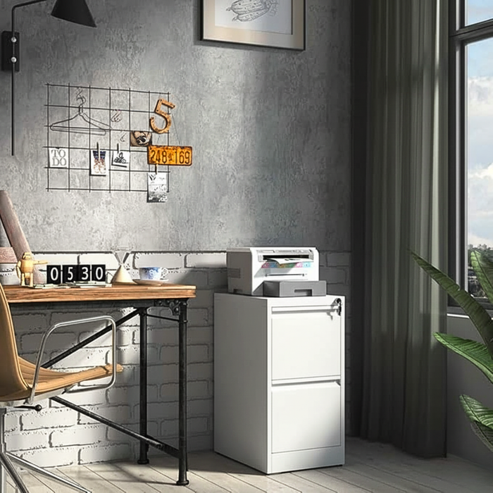 Filex 2 Drawer Vertical Filing Cabinet White