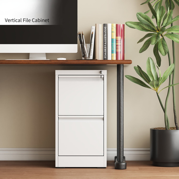 Filex 2 Drawer Vertical Filing Cabinet White