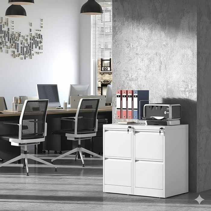 Filex 2 Drawer Vertical Filing Cabinet White
