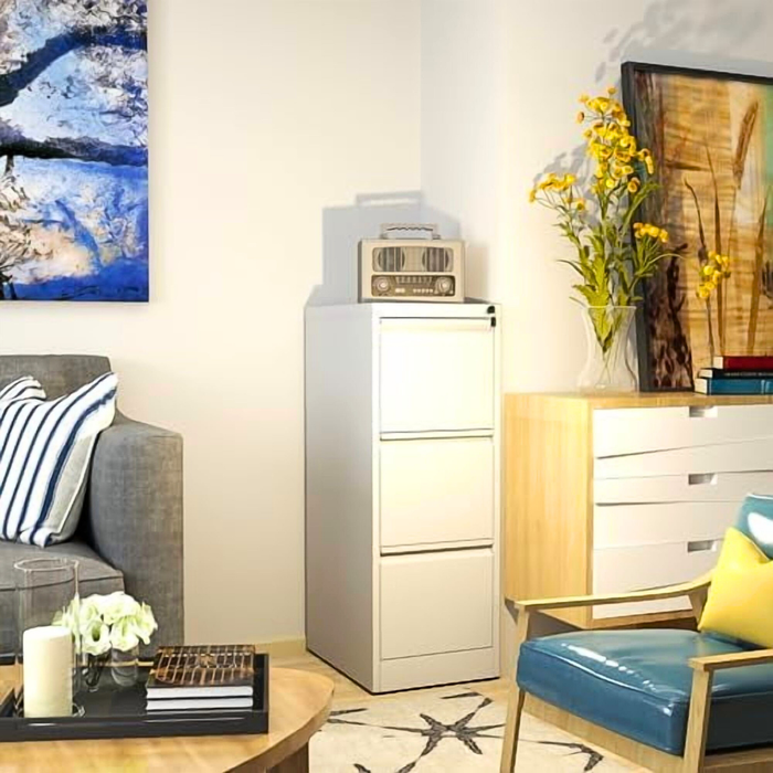Filex 3 Drawer Vertical Filing Cabinet White