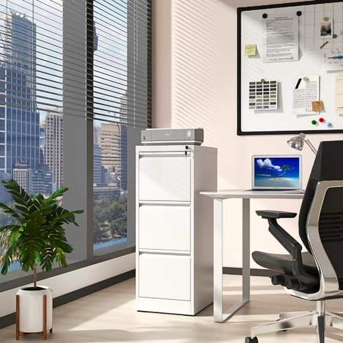 Filex 3 Drawer Vertical Filing Cabinet White