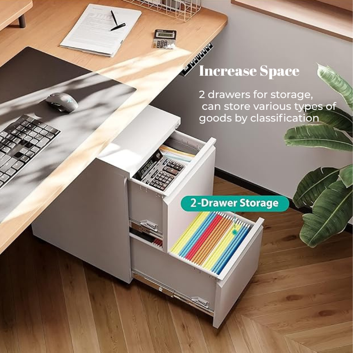 Filex 2 Drawer Vertical Filing Cabinet White