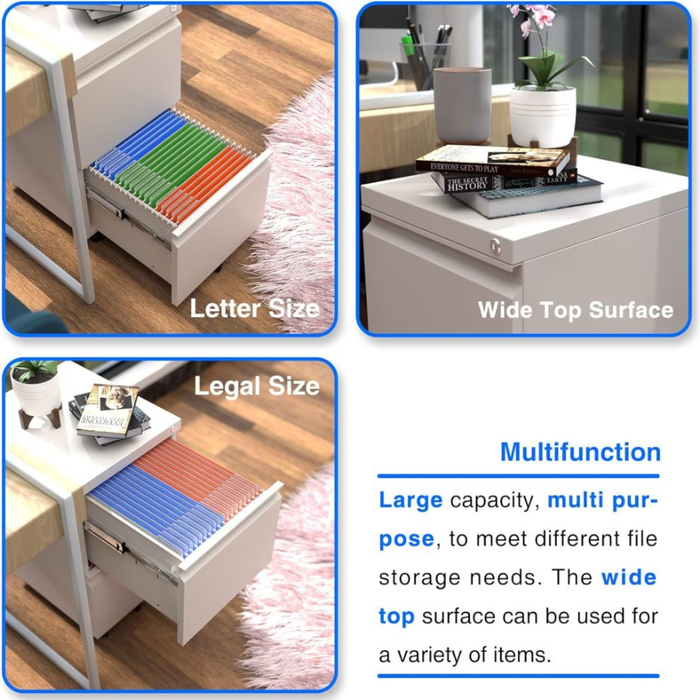 Filex 2 Drawer Vertical Filing Cabinet White