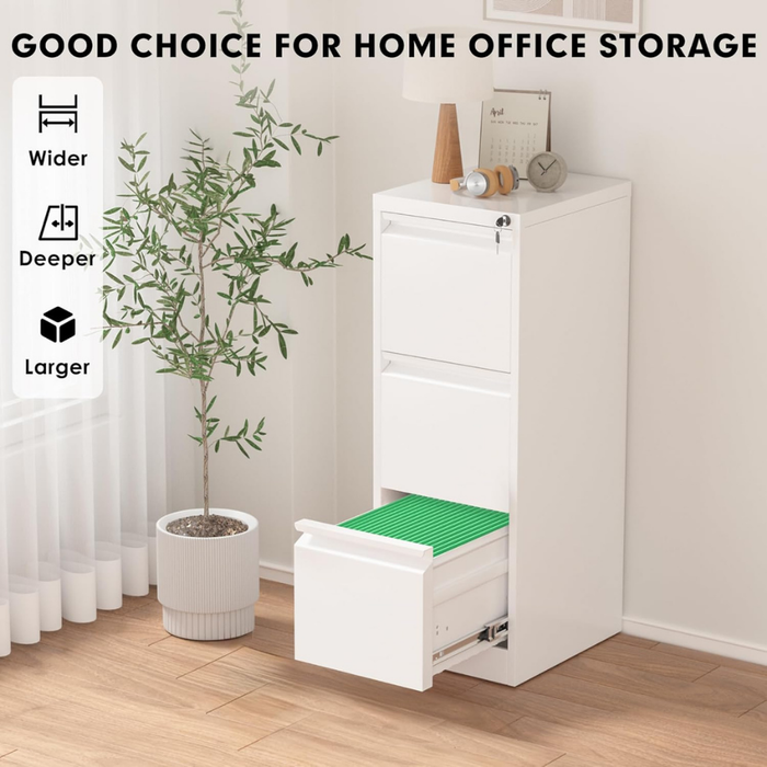 Filex 3 Drawer Vertical Filing Cabinet White