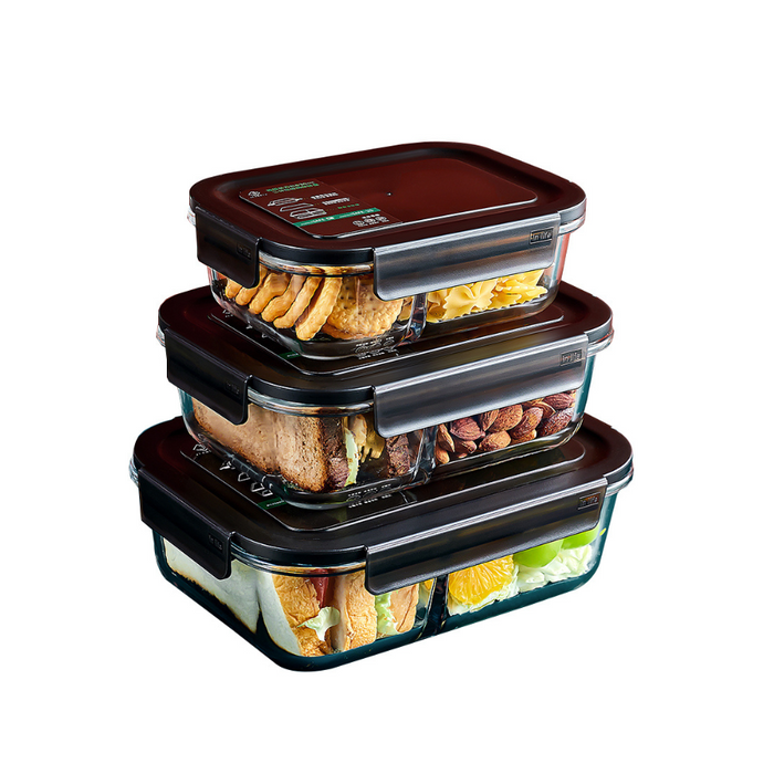 LUNA Glass Lock Rectangle Food Container