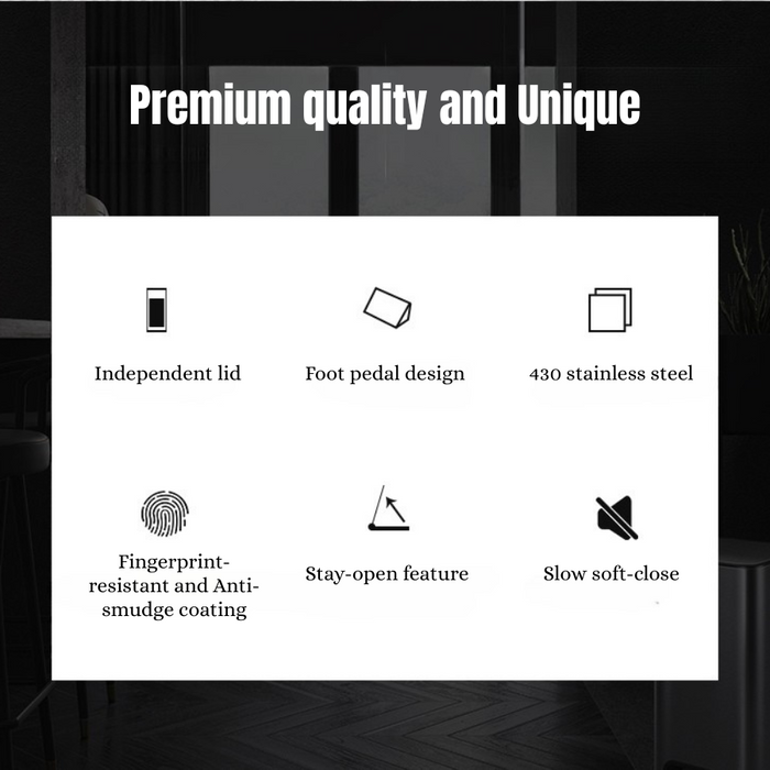 Yubin Meto Rectangle Pedal Bin Stainless Steel with Inner Bucket Silver (2 Sizes)