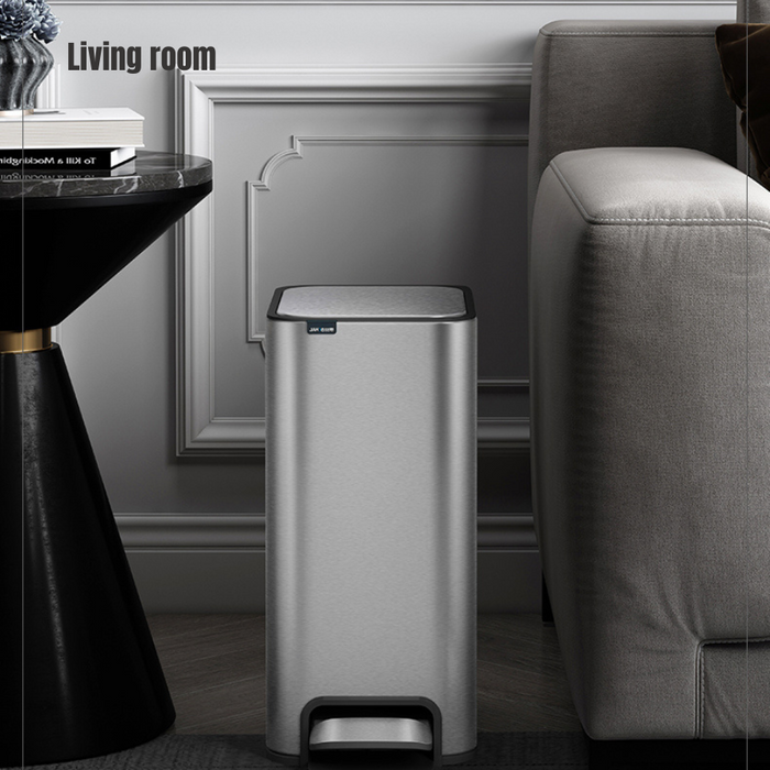 Yubin Meto Rectangle Pedal Bin Stainless Steel with Inner Bucket Silver (2 Sizes)