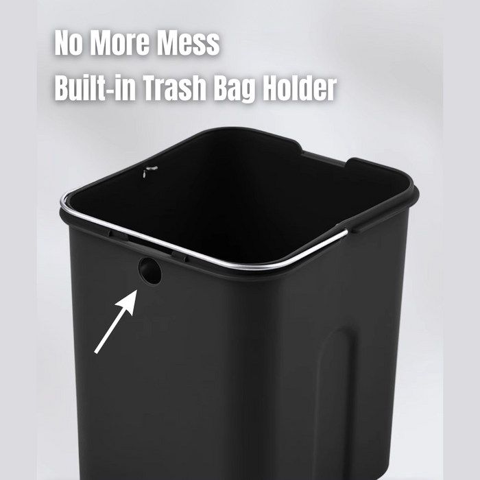 Yubin Meto Square Pedal Bin Stainless Steel with Inner Bucket Silver (2 Sizes)