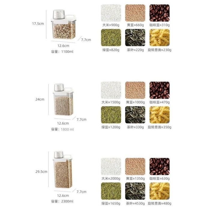 Grains Cereal Airtight Container with Measuring Cup