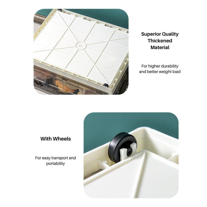 Foldable Storage Box with wheels White