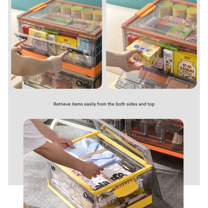 Foldable Storage Box with wheels White