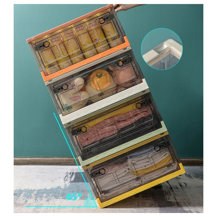 Foldable Storage Box with wheels White