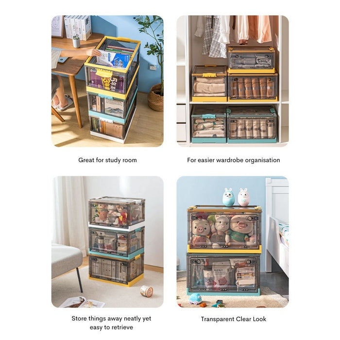 Foldable Storage Box with wheels White