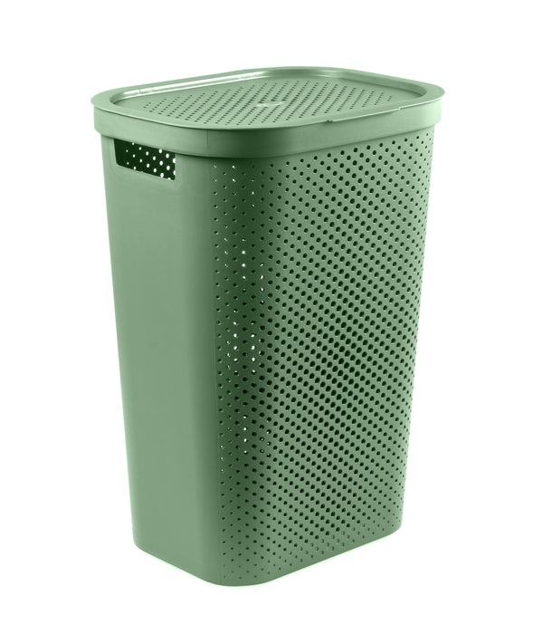 Infinity Laundry Hamper 60L Dots Green