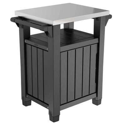 Keter Unity Small BBQ Buffet Storage Table Outdoor Graphite