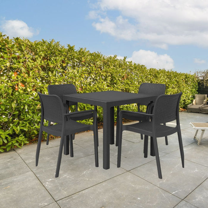 Quartet Square Dining Table + 4 Bella Chair (Free Delivery)