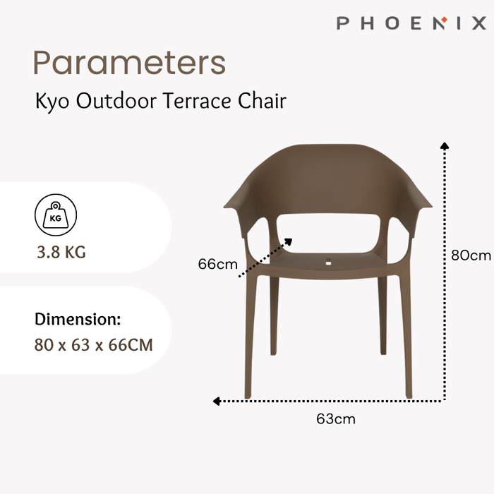 Phoenix Kyo Outdoor Terrace Chair (Buy 1 Free 1)