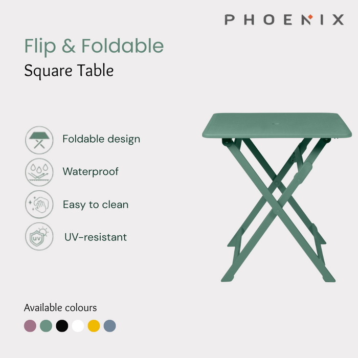 Phoenix Flip Foldable Square Table