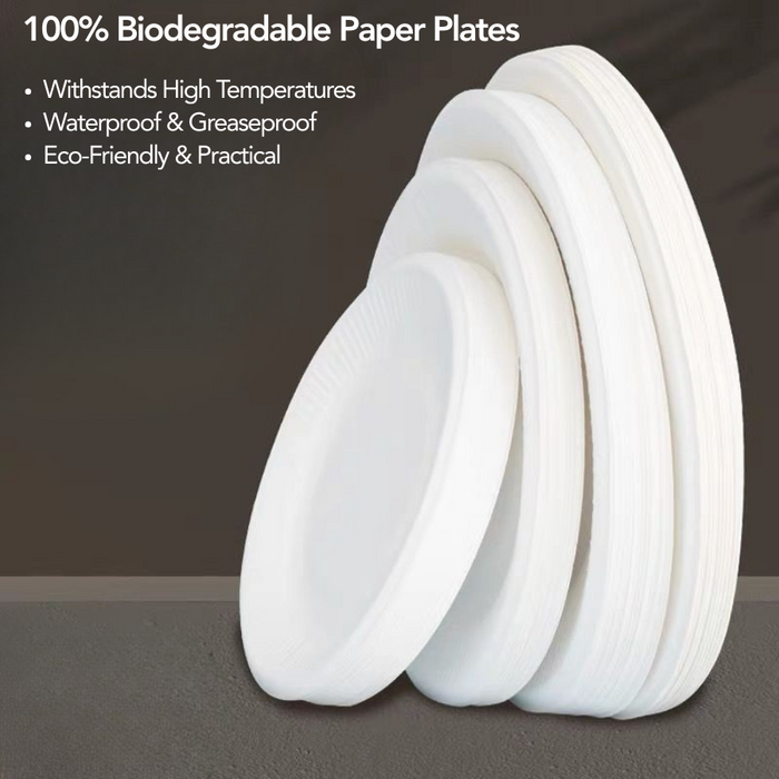 ECO Corn Starch: Plates 6" Disposable 100% Biodegradable - 20pcs