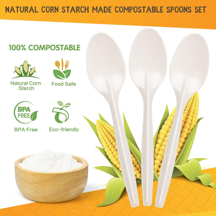 ECO Corn Starch: Spoon 170mm Biodegradable - 20pcs
