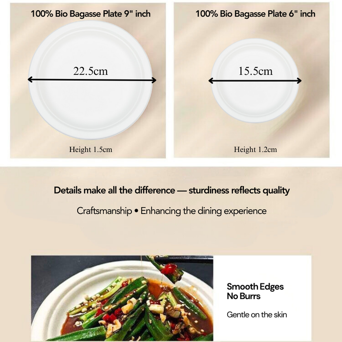 Simply Party Disposable Sugarcane Fiber Partyware 100% Biodegradable |  Eco Friendly