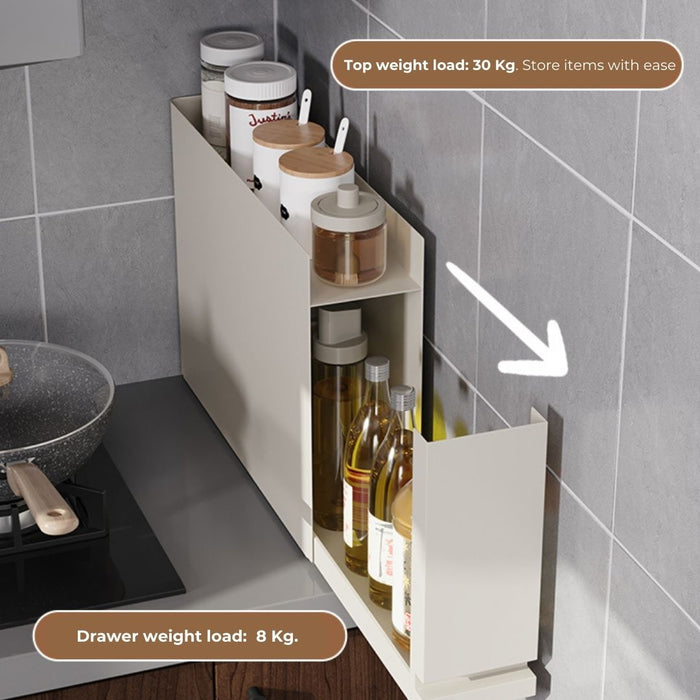 Counter Top Slim Pull-Out Hidden Spice Rack