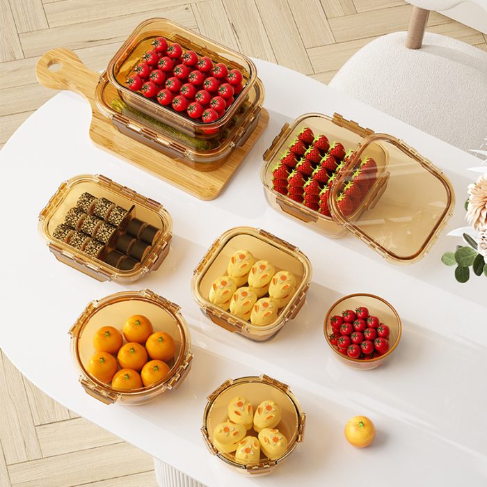 SOLA Amber Glass Lock Food Container
