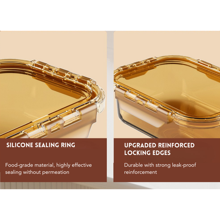SOLA Amber Glass Lock Food Container