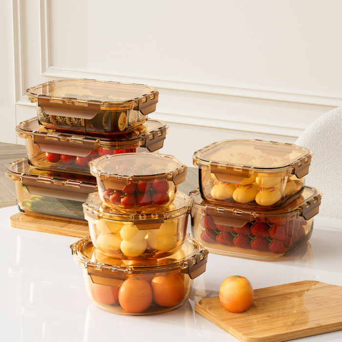SOLA Amber Glass Lock Food Container
