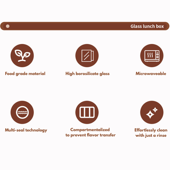 SOLA Amber Glass Lock Food Container