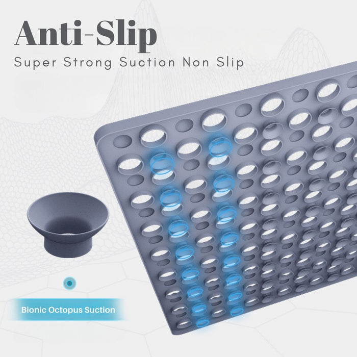 Suction Non-Slip Bath Mat Grey