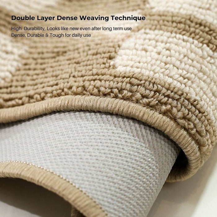 Door Mat Non Slip Beige Frame