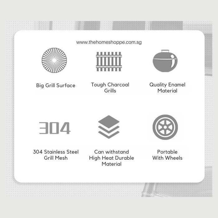 Newton Pro Charcoal BBQ Grill 22"