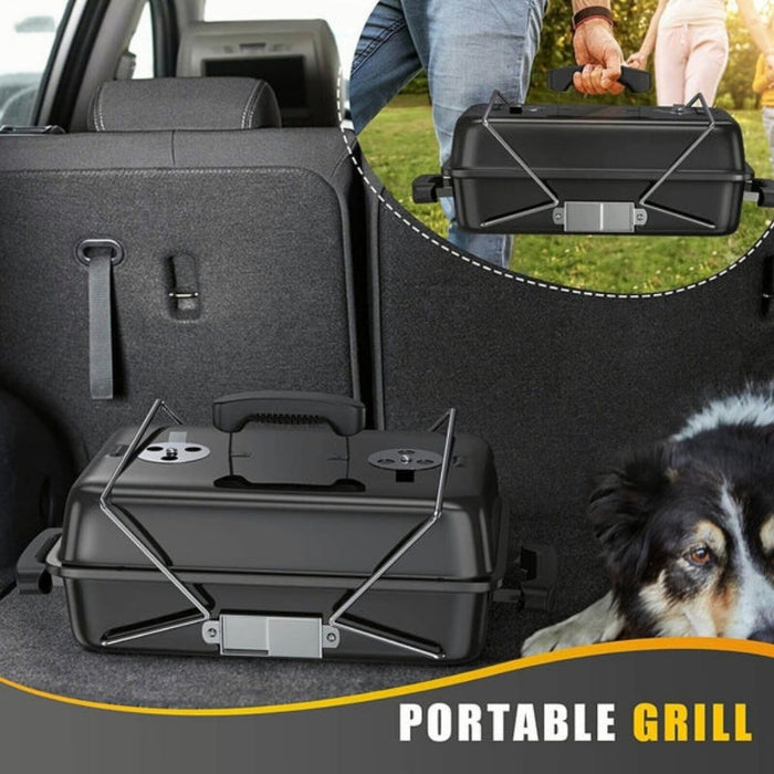 Portable Tabletop Charcoal BBQ Mini Grill 16" Black