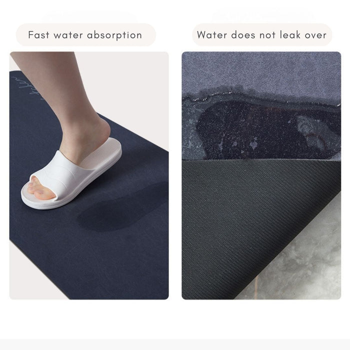 Kitchen Mat Diatomite Non Slip Dark Grey