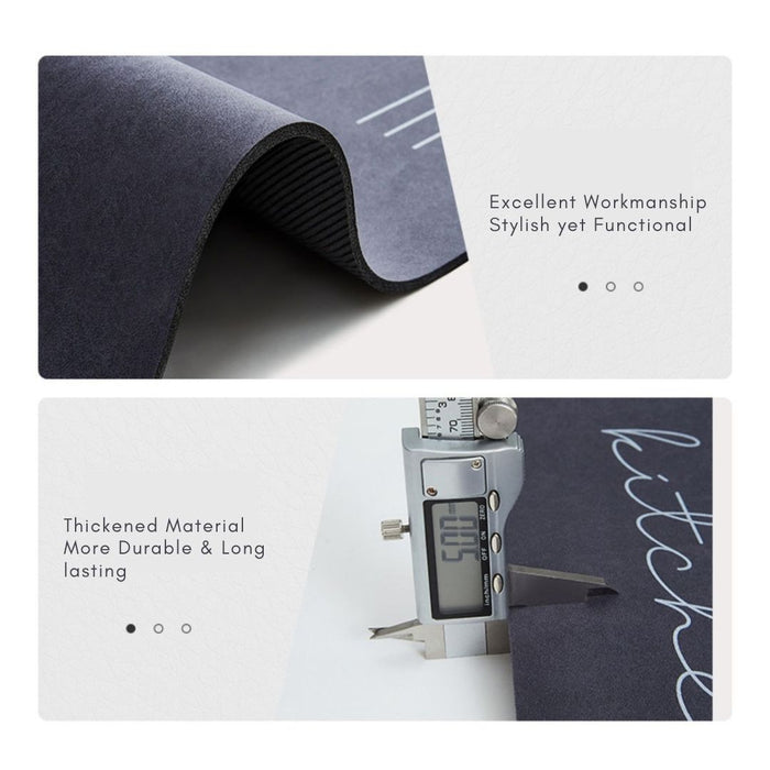 Kitchen Mat Diatomite Non Slip Dark Grey